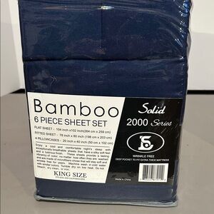 Bamboo King Size Sheet Set - Navy
